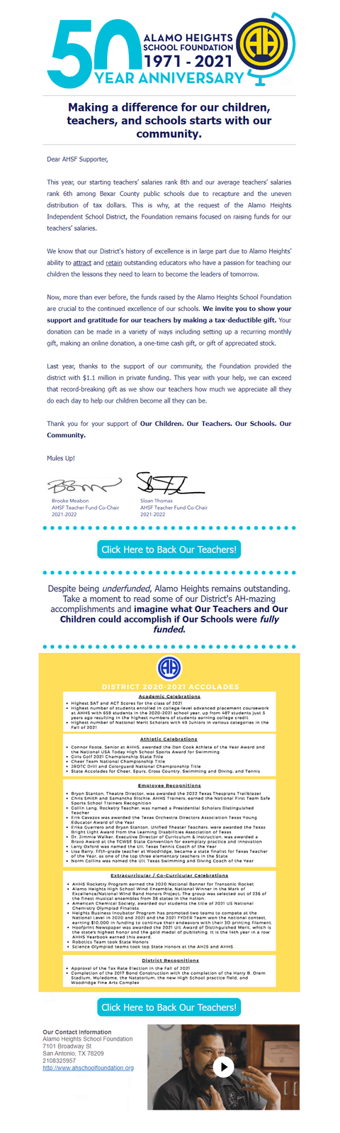 Heights Happenings: A Call to Back Teachers