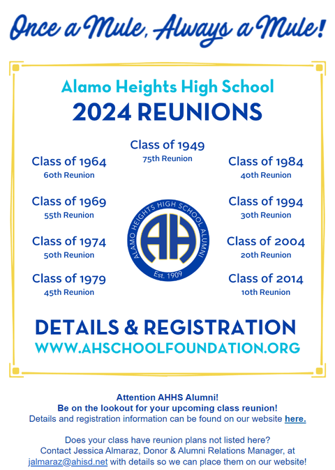 Upcoming Reunions for 2024!