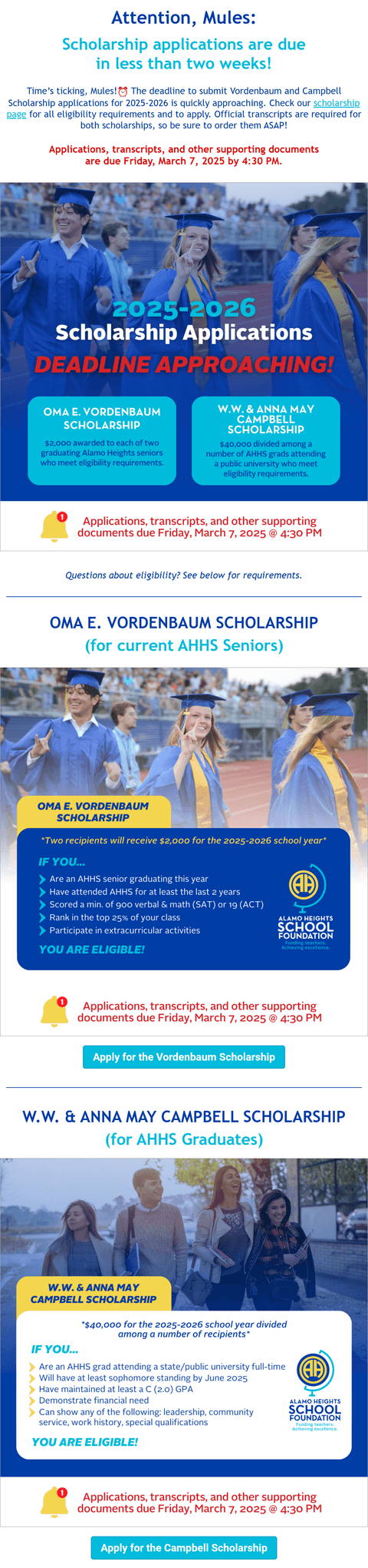 Scholarship Deadline Approaching!
