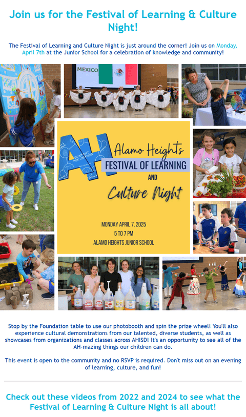 Join us for the Festival of Learning & Culture Night!