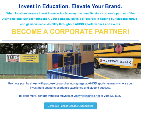 Your Brand. Their Future. Partner with AHSF today!