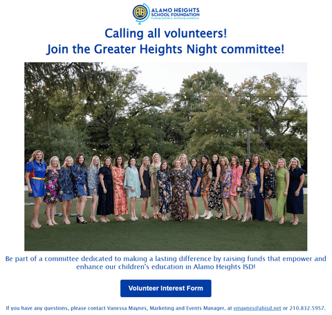 Calling all volunteers! Join our Greater Heights Night committee!