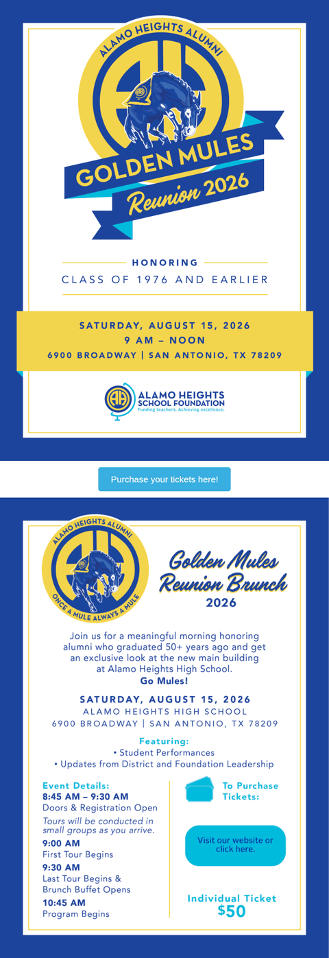 Join us at the Golden Mules Reunion!