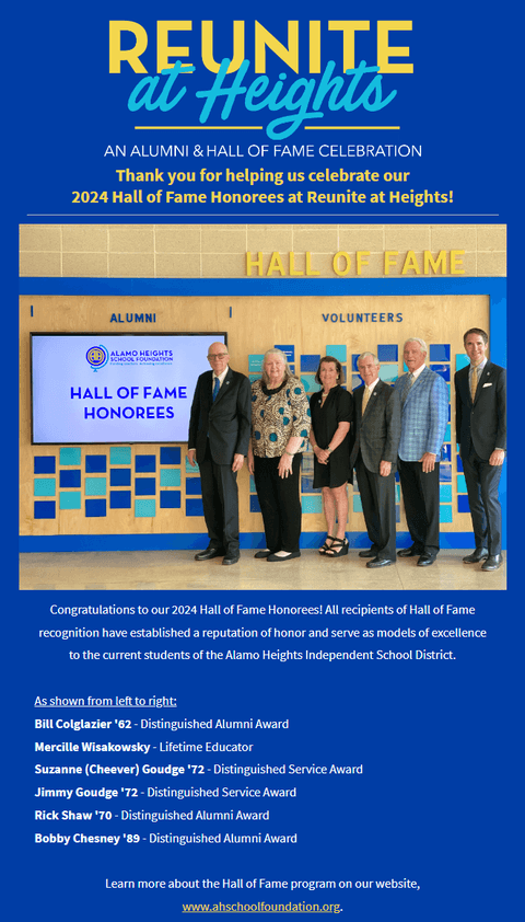 Thanks for helping us celebrate our 2024 Hall of Fame Honorees