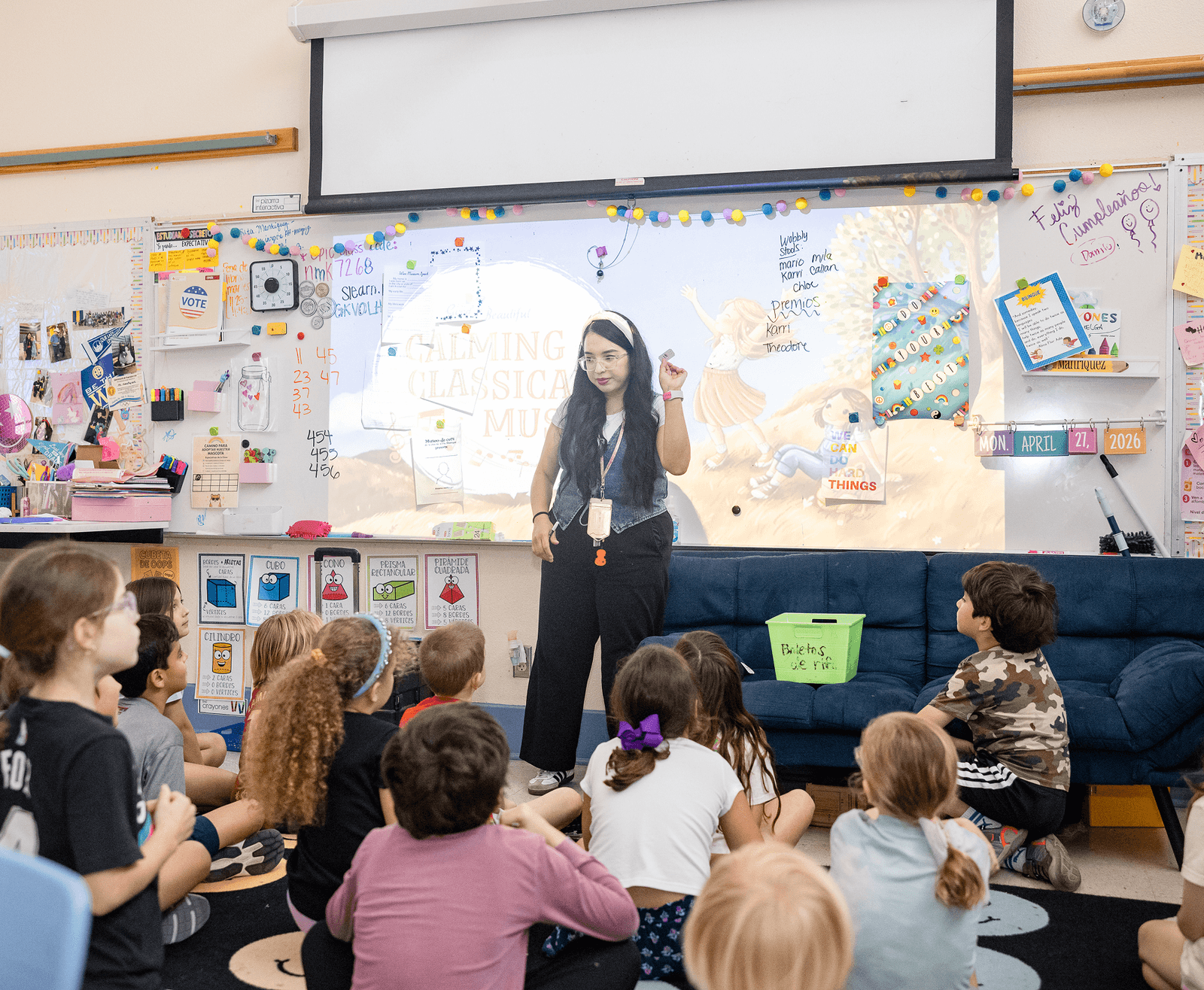 An Alamo Heights teacher in her classroom