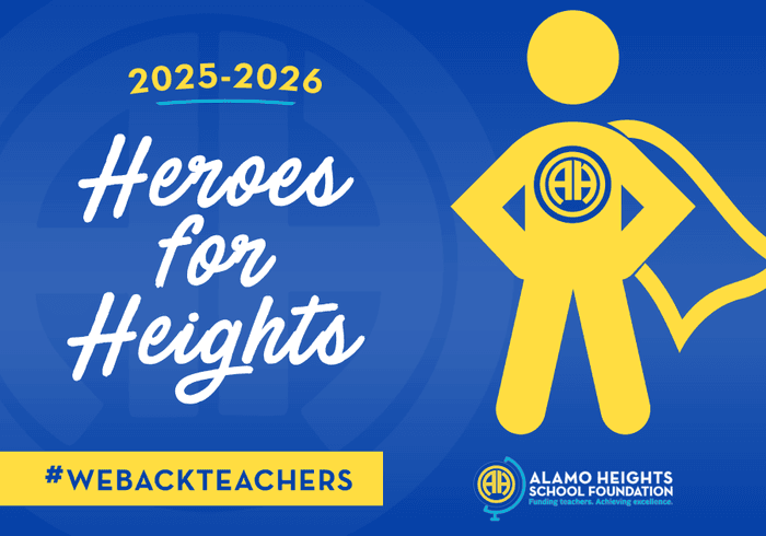 The 2025–2026 Heroes for Heights #WeBackTeachers campaign graphic