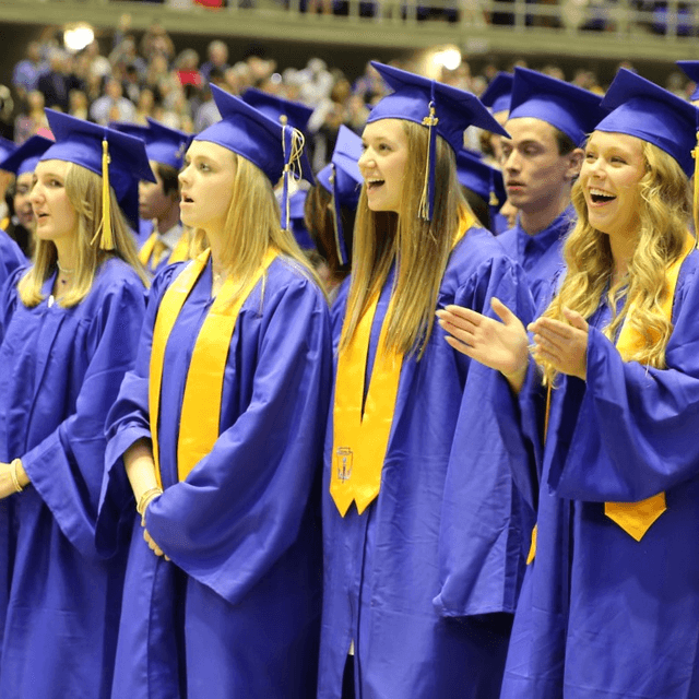 Alamo Heights High School seniors celebrating at graduation